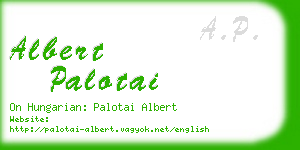 albert palotai business card